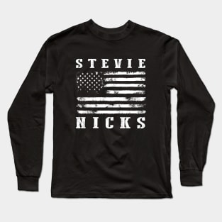 Distressed American Flag Stevie Legend Long Sleeve T-Shirt